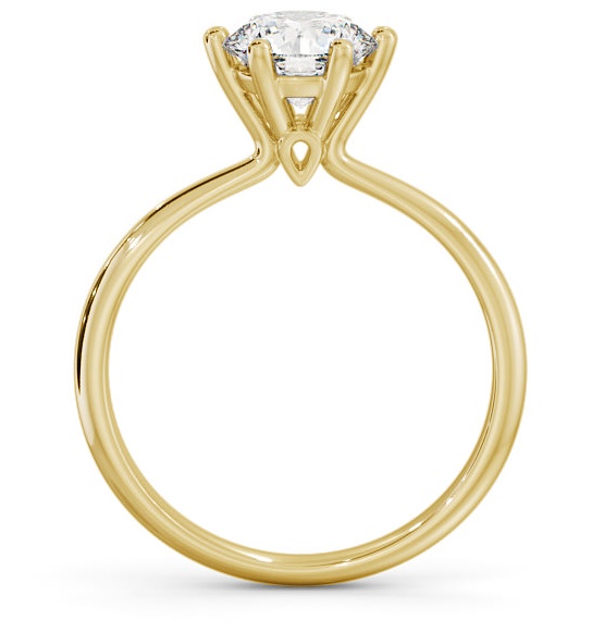 Round Diamond 6 Prong Dainty Engagement Ring 18K Yellow Gold Solitaire ENRD105_YG_THUMB1 