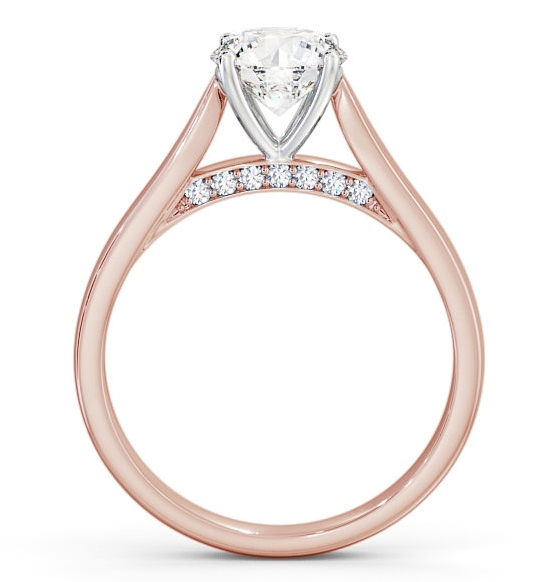 Round Diamond with Diamond Set Bridge Ring 18K Rose and White Gold Solitaire ENRD106_RWG_THUMB1 