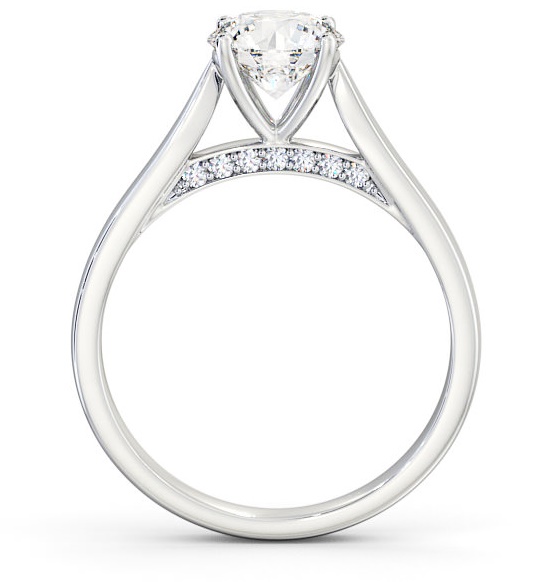 Round Diamond with Diamond Set Bridge Ring 18K White Gold Solitaire ENRD106_WG_THUMB1 
