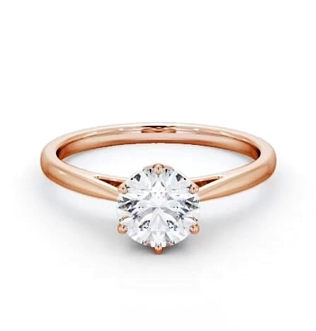 Round Diamond Regal Design Engagement Ring 9K Rose Gold Solitaire ENRD107_RG_THUMB2 