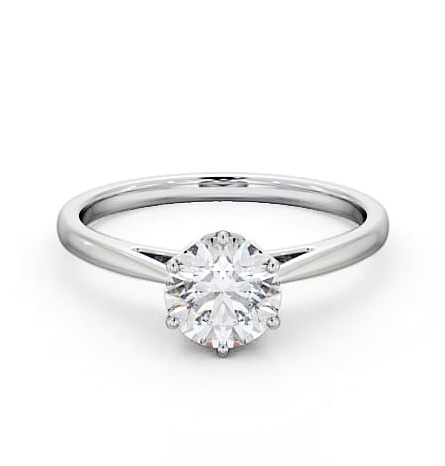 Round Diamond Regal Design Engagement Ring 18K White Gold Solitaire ENRD107_WG_THUMB2 