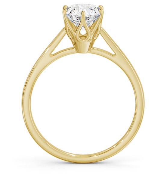 Round Diamond Regal Design Engagement Ring 9K Yellow Gold Solitaire ENRD107_YG_THUMB1