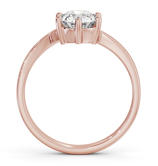 Round Diamond Low Setting Engagement Ring 9K Rose Gold Solitaire ENRD108_RG_THUMB1