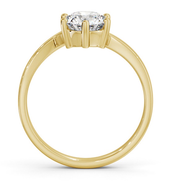 Round Diamond Low Setting Engagement Ring 18K Yellow Gold Solitaire ENRD108_YG_THUMB1