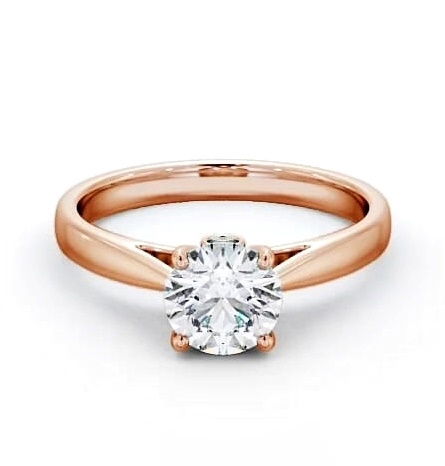 Round Diamond Hidden Gem Engagement Ring 18K Rose Gold Solitaire ENRD109_RG_THUMB2 