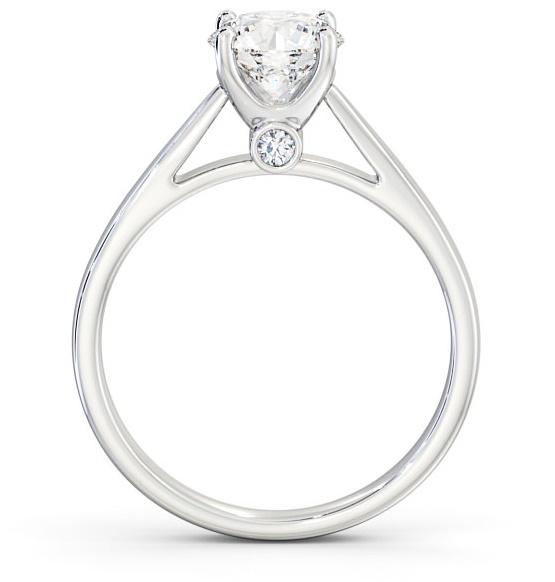 Round Diamond Hidden Gem Engagement Ring 9K White Gold Solitaire ENRD109_WG_THUMB1
