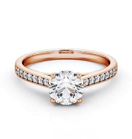 Round Diamond Charming Design Engagement Ring 9K Rose Gold Solitaire ENRD109S_RG_THUMB1