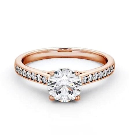 Round Diamond Charming Design Engagement Ring 18K Rose Gold Solitaire ENRD109S_RG_THUMB2 