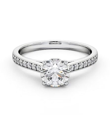 Round Diamond Charming Design Engagement Ring 9K White Gold Solitaire ENRD109S_WG_THUMB1