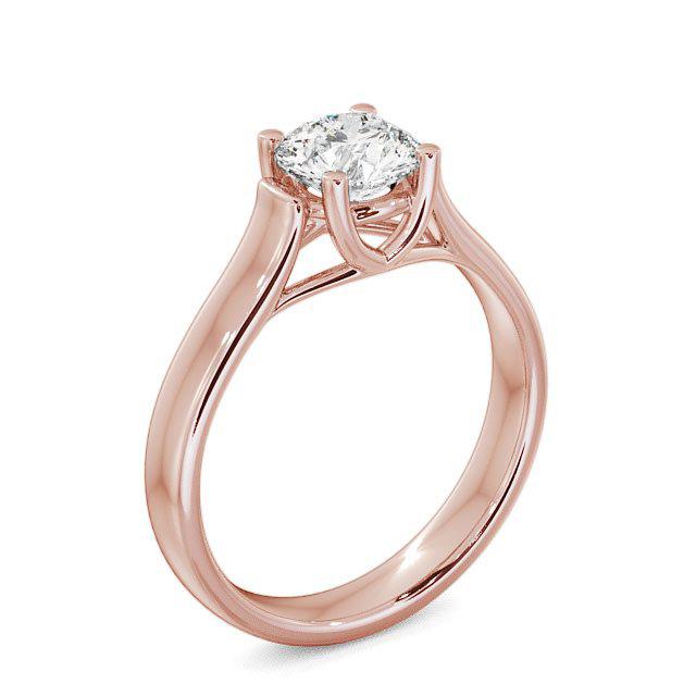 Round Diamond Engagement Ring 18K Rose Gold Solitaire - Simran ENRD10_RG_HAND