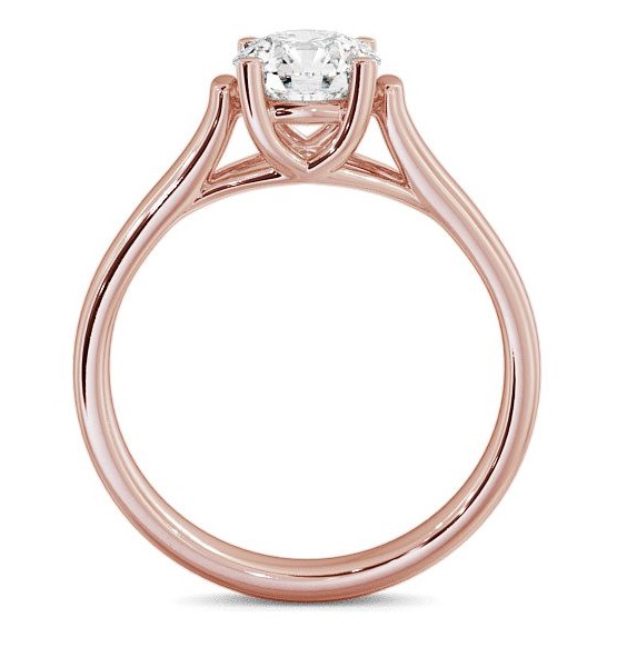 Round Diamond Wide Band Engagement Ring 9K Rose Gold Solitaire ENRD10_RG_THUMB1 