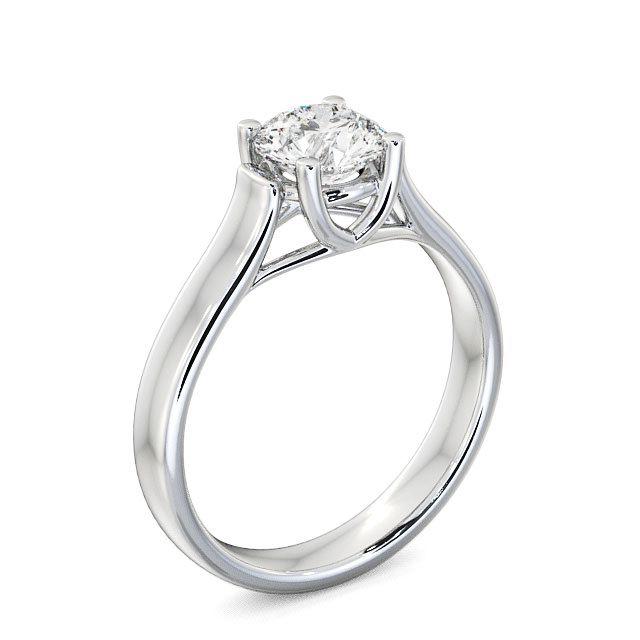 Round Diamond Engagement Ring 18K White Gold Solitaire - Simran ENRD10_WG_HAND