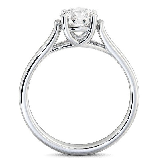 Round Diamond Wide Band Engagement Ring 18K White Gold Solitaire ENRD10_WG_THUMB1 