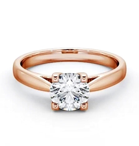 Round Diamond Square Prongs Engagement Ring 9K Rose Gold Solitaire ENRD110_RG_THUMB1