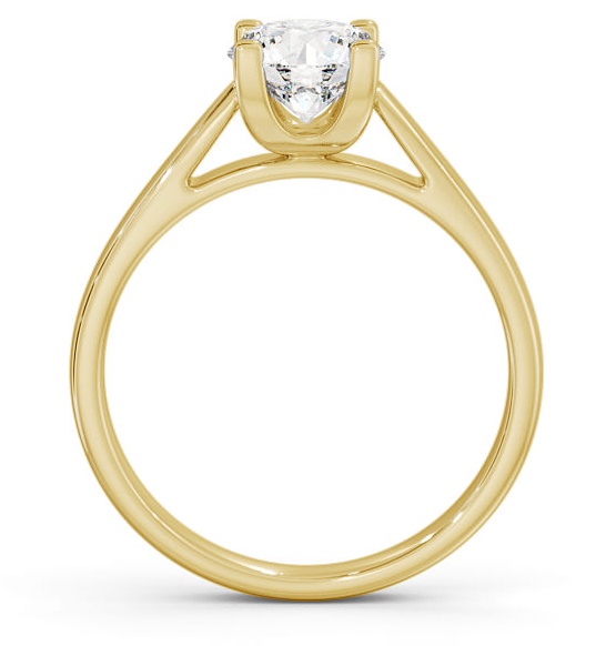 Round Diamond Square Prongs Engagement Ring 9K Yellow Gold Solitaire ENRD110_YG_THUMB1