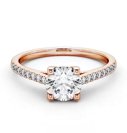 Round Diamond with Squared Prongs Ring 18K Rose Gold Solitaire ENRD110S_RG_THUMB2 