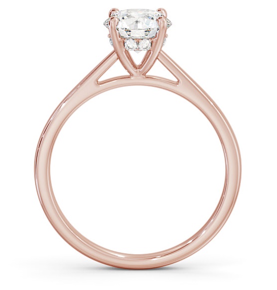 Round Diamond with Diamond Set Rail Engagement Ring 9K Rose Gold Solitaire ENRD111_RG_THUMB1 