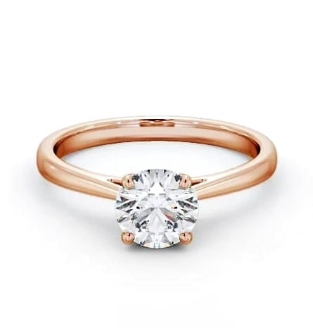 Round Diamond with Diamond Set Rail Ring 18K Rose Gold Solitaire ENRD111_RG_THUMB2 