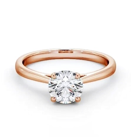 Round Diamond with Diamond Set Rail Ring 9K Rose Gold Solitaire ENRD111_RG_THUMB2 
