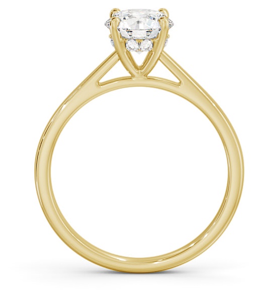 Round Diamond with Diamond Set Rail Ring 18K Yellow Gold Solitaire ENRD111_YG_THUMB1 