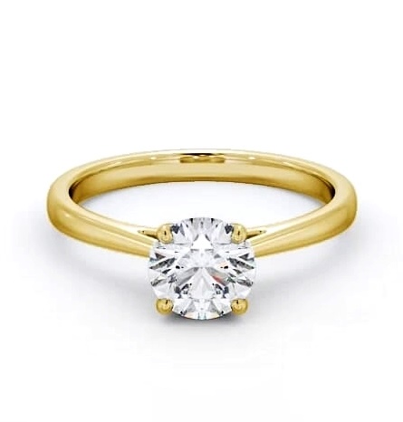 Round Diamond with Diamond Set Rail Ring 9K Yellow Gold Solitaire ENRD111_YG_THUMB1