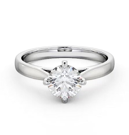 Round Diamond Rotated Head Engagement Ring Platinum Solitaire ENRD112_WG_THUMB1