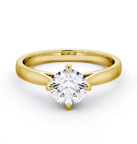Round Diamond Rotated Head Engagement Ring 9K Yellow Gold Solitaire ENRD112_YG_THUMB1