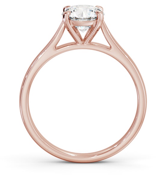 Round Diamond Classic Setting Engagement Ring 9K Rose Gold Solitaire ENRD113_RG_THUMB1 