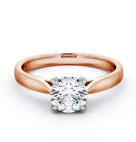 Round Diamond Classic Setting Ring 18K Rose and White Gold Solitaire ENRD113_RWG_THUMB1