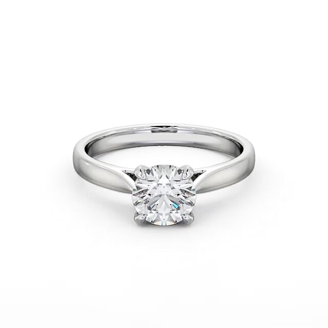 Round Diamond Engagement Ring Palladium Solitaire - Carson ENRD113_WG_HAND