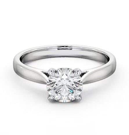 Round Diamond Classic Setting Engagement Ring 18K White Gold Solitaire ENRD113_WG_THUMB2 