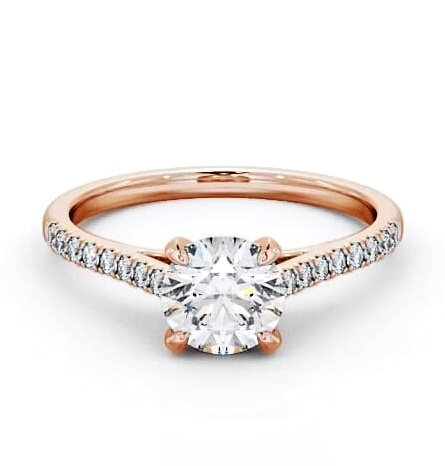 Round Diamond Classic Style Engagement Ring 18K Rose Gold Solitaire ENRD113S_RG_THUMB2 