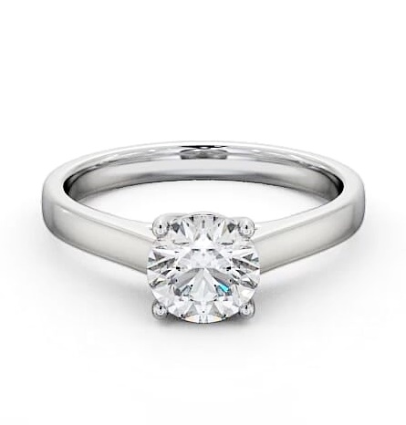 Round Diamond Trellis Design Engagement Ring 18K White Gold Solitaire ENRD114_WG_THUMB2 