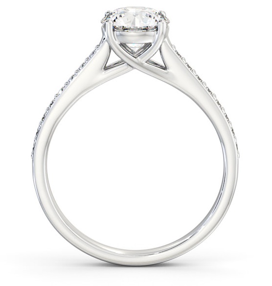 Round Diamond Trellis Design Engagement Ring 18K White Gold Solitaire ENRD114S_WG_THUMB1 