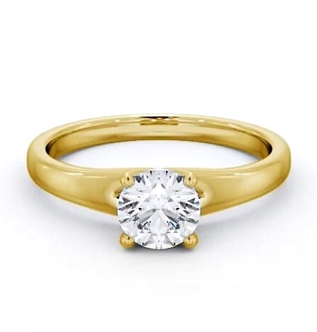 Round Diamond Split Band Engagement Ring 18K Yellow Gold Solitaire ENRD115_YG_THUMB1