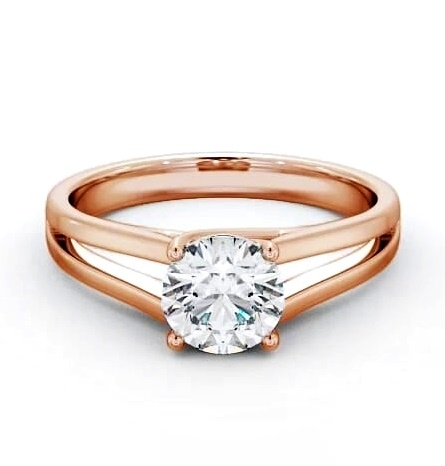 Round Diamond Split Band Engagement Ring 9K Rose Gold Solitaire ENRD117_RG_THUMB2 
