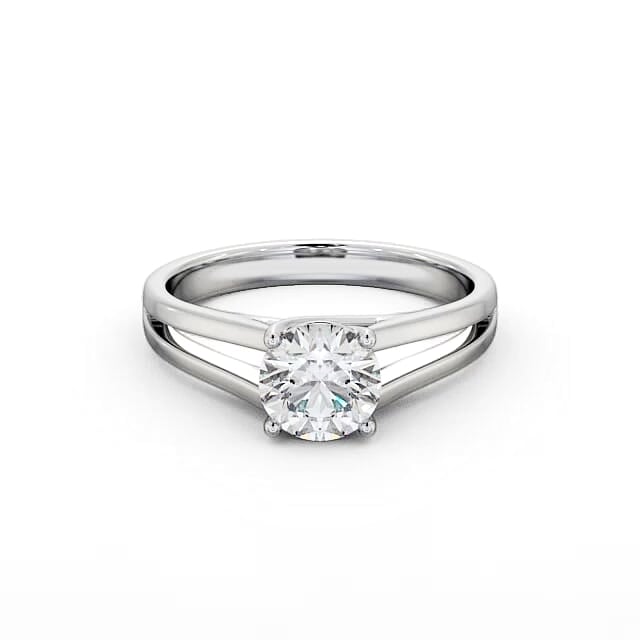 Round Diamond Engagement Ring 18K White Gold Solitaire - Giavanna ENRD117_WG_HAND