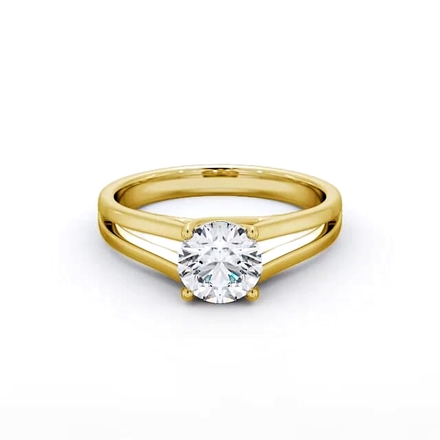 Round Diamond Engagement Ring 18K Yellow Gold Solitaire - Giavanna ENRD117_YG_HAND