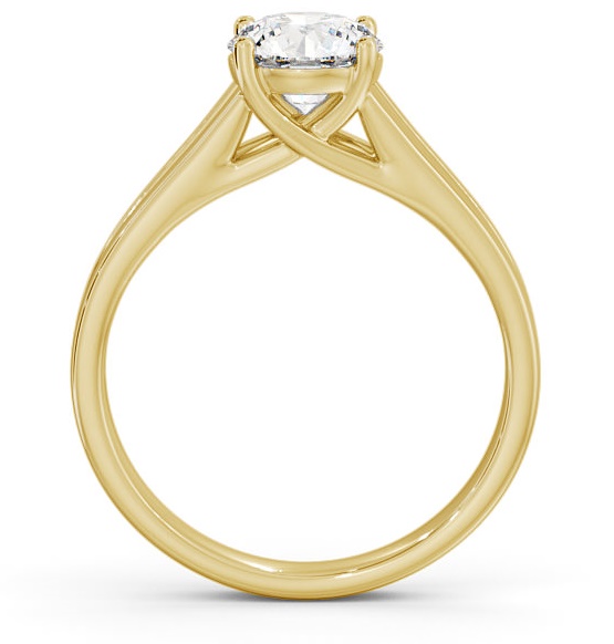 Round Diamond Split Band Engagement Ring 9K Yellow Gold Solitaire ENRD117_YG_THUMB1
