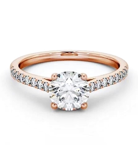 Round Diamond Classic Engagement Ring 18K Rose Gold Solitaire ENRD118_RG_THUMB1