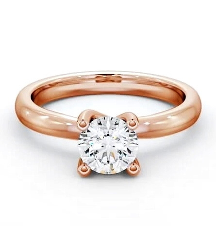 Round Diamond Slender Engagement Ring 18K Rose Gold Solitaire ENRD11_RG_THUMB1