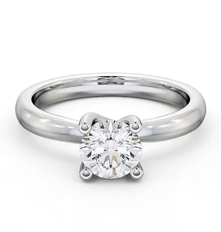 Round Diamond Slender Engagement Ring 18K White Gold Solitaire ENRD11_WG_THUMB1