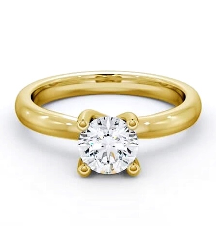 Round Diamond Slender Engagement Ring 9K Yellow Gold Solitaire ENRD11_YG_THUMB1
