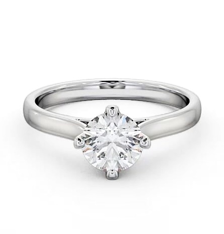 Round Diamond 4 Prong Engagement Ring 18K White Gold Solitaire ENRD120_WG_THUMB2 
