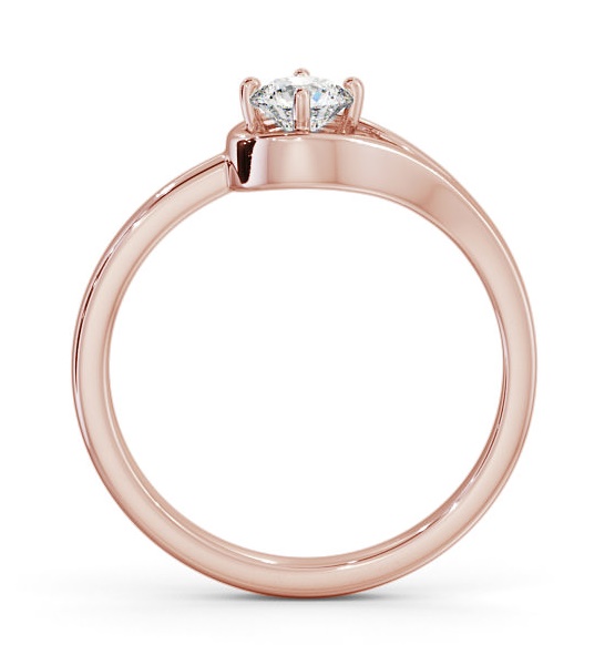 Round Diamond Looping Band Engagement Ring 18K Rose Gold Solitaire ENRD121_RG_THUMB1