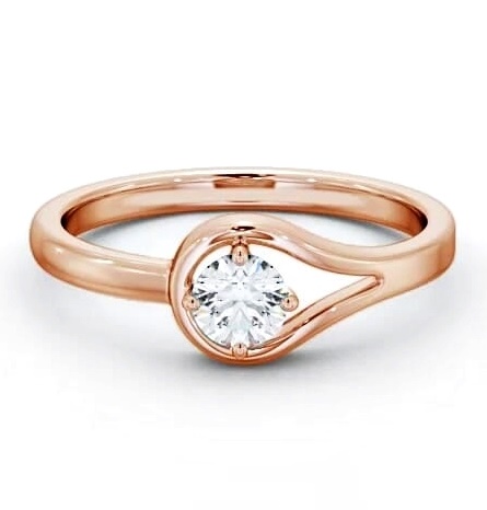 Round Diamond Looping Band Engagement Ring 9K Rose Gold Solitaire ENRD121_RG_THUMB1