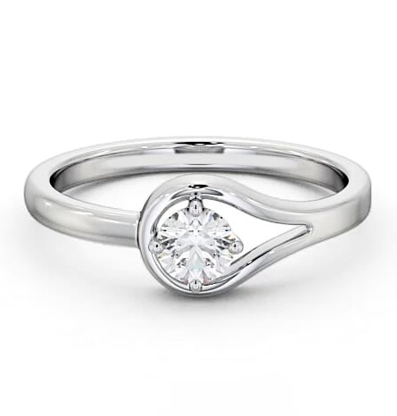 Round Diamond Looping Band Engagement Ring Platinum Solitaire ENRD121_WG_THUMB1
