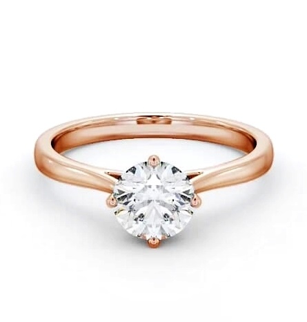 Round Diamond with Diamond Set Rail Engagement Ring 9K Rose Gold Solitaire ENRD122_RG_THUMB2 