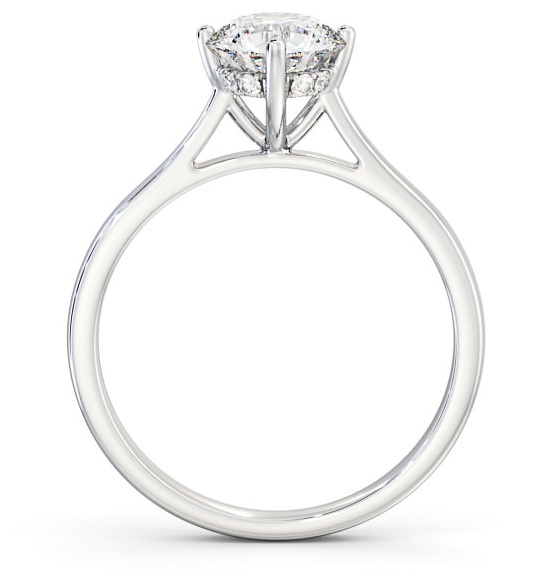 Round Diamond with Diamond Set Rail Engagement Ring 18K White Gold Solitaire ENRD122_WG_THUMB1 