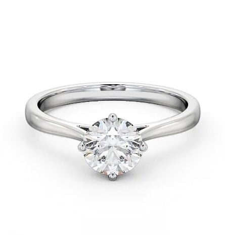 Round Diamond with Diamond Set Rail Engagement Ring Platinum Solitaire ENRD122_WG_THUMB2 